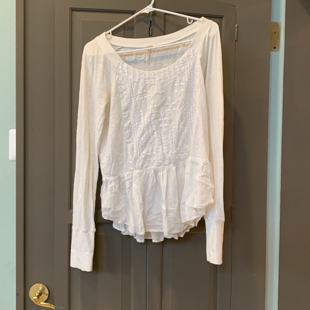 Free people white long sleeve